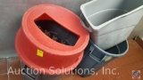 Magnetic Waste Can Utensil Grabber Lid, and (3) Trash Cans