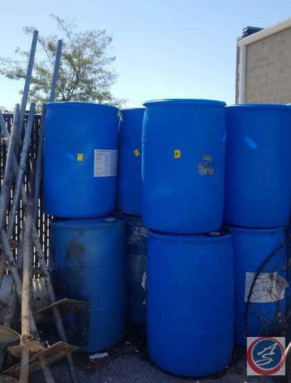 (12) 50 Gallon Plastic Barrels w/ Lids