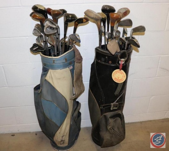 [2] Sets of Steel Shaft Golf Clubs in Classic Leather Carry Bags (Choice of [3] Lots)