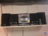 Sony 3 CD Changer w/ Sony Speakers and Aiwa Speakers, Remote, (2) Wall Clocks