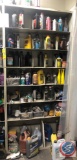 Assorted Additives, Assorted Automotive Sprays and Cleaners w/ Shelving