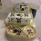 Roosters & Roses Spoon Rest, Butter Dish w/lid, double Butter dish w/lid