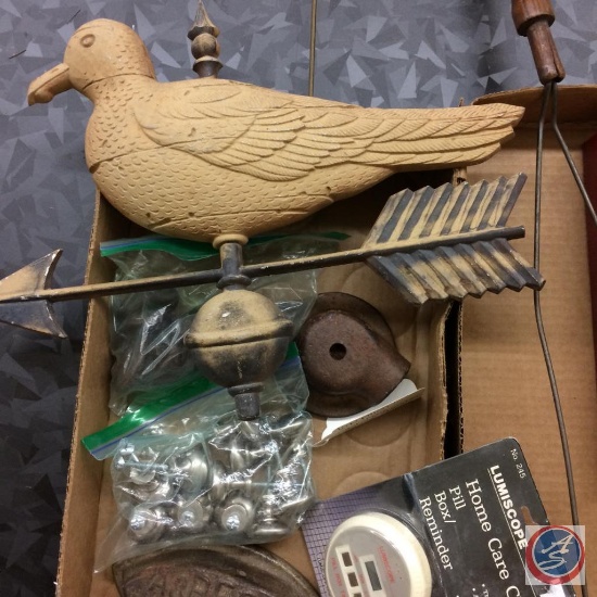 Duck Weather Vane wall hanging, cast iron vintage sprinkler, Union Central Pacific Omaha, California