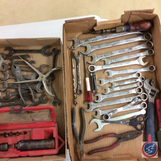 Assorted wrenches, pliers - 2 flats