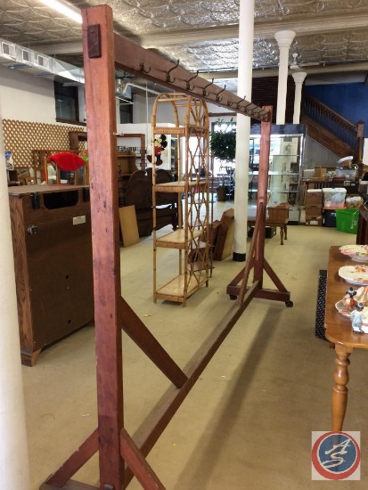 Rolling Display Rack with hooks 109" x73"