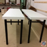 {{2X$BID}} (2) White Display Tables - 82