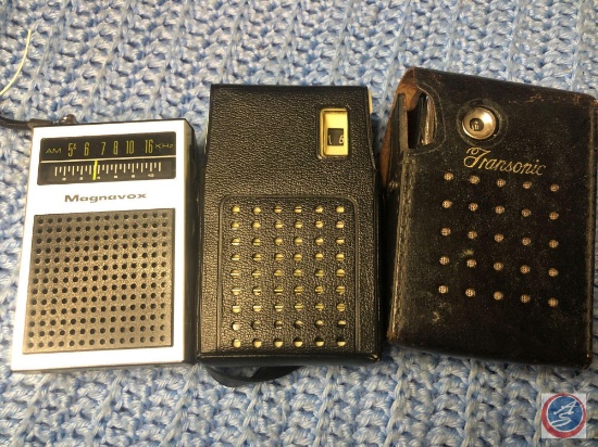 Transonic 8 Transistor Radio, Electro-Brand Hi-Fi 8 Transistor Radio and Magnavox AM Transistor