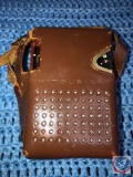 Mitsubishi Transistor Radio Model No. 6X-870 in Brown Leather Case