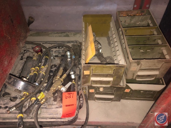 RAM Fuel Pressure Gauge, Assorted Fuel Lines and (4) Metal File Drawers