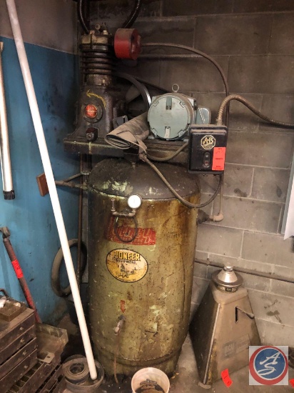 Quincy Air Compressor Tank with Curtis Manufacturing Company Two Stage Compressor Serial No.