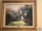 Framed Thomas Kinkade Painting Titled Beyond Autumn Gate Measuring 39