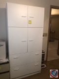 White Hutch with 2 Drawers and 4 Shelves Measuring 36