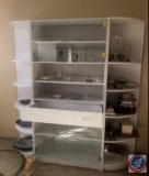 White Glass Cabinet Measuring 64