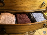 Contents of Drawer Including Don Caster Sweater Size L, Lands End Striped Sweater Size M, Splendur