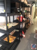 (3) 5 Shelf Hard Plastic Shelving Units Measuring 35.5