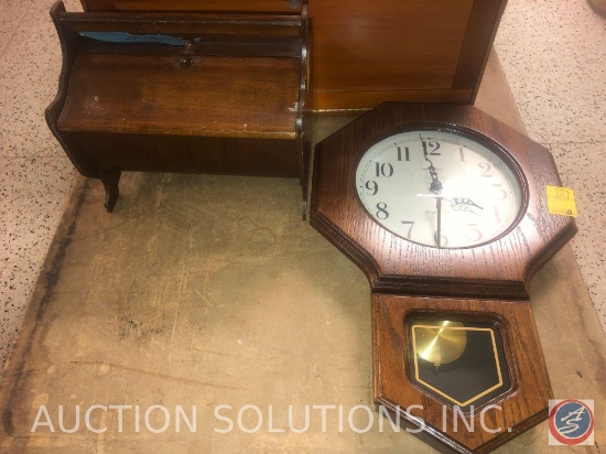 Howard Miller Wall Clock with Westminster Chime and Vintage Newspaper Caddy