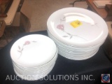 (12) Mikasa Fine China Dinner Plates Style Primrose 8194 and (12) Mikasa Fine China Saucers Style