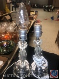 (2) Vintage Lead Crystal Lamps with Sticker that States Imported Hand Cut [[ONLY ONE SHADE]]