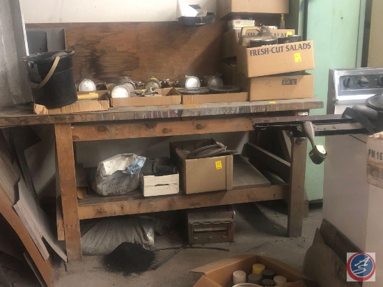 Wood Work Bench Measuring 74" X 29" X 36" [[CONTENTS NOT INCLUDED]]