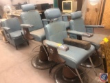 Koken Loxor Vintage Hair Dryer, (4) Hydraulic Koken Salon Chairs, Salon Sink, Salon Station Storage