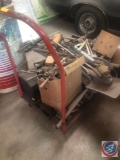 (2) Propane Torches, Oil Can, Plastic Tool Box, Axe, Pick Axe Head, Assorted Pry Bars, Electric Weed