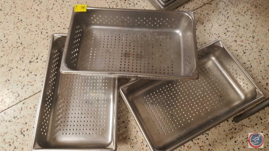 (3) Perforated Full Size Steam Table Pans
