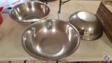 (3) Large Stainless Steel Mixing Bowls