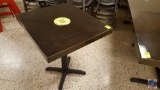 Metal Covered Wood Top 28 x 24 in. Pedestal Table (Adhesive Sticker in Center)