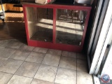 Hostess Stand with Glass Display and Two Drawers