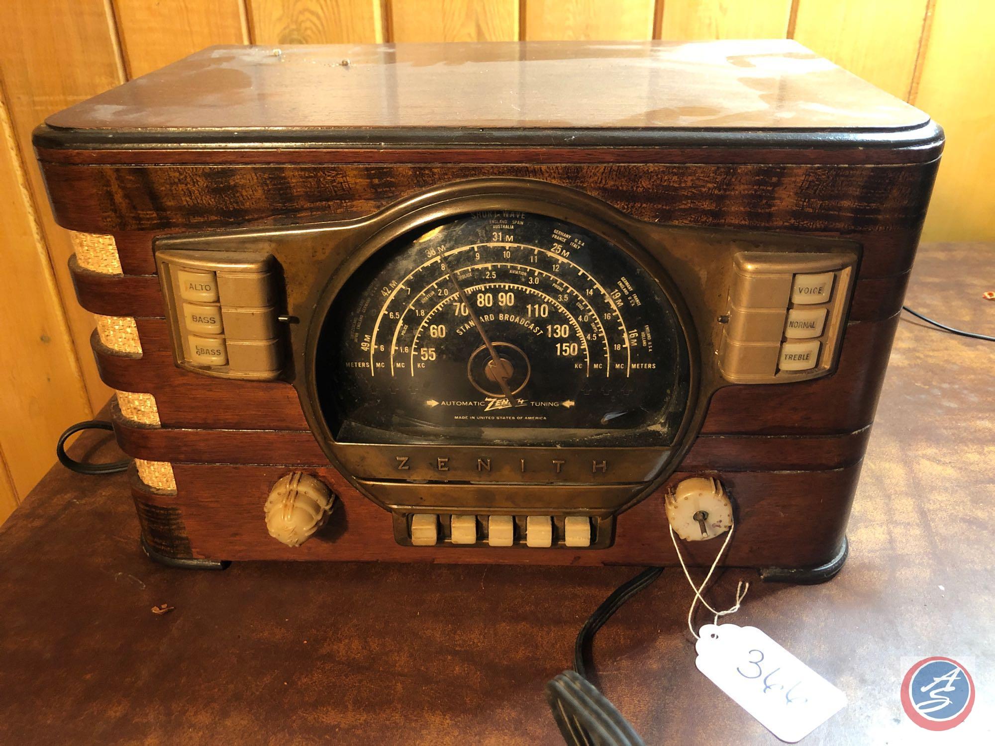 Zenith Vintage Standard Broadcast Radio Model No. | Proxibid