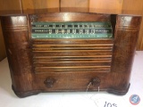 General Electric Broadcast Short Wave Radio Stamped 5709 Cabinet by Ingrahm Bristol USA