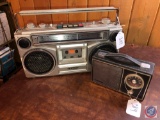 Electro Brand AC/DC Solid State 14 All Transistor Radio Model No. 9801 and Sanyo AM/FM 2 Band Stereo