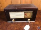 1947 Philco Vintage Leather Bound Portable Tube Radio Model No. 47-205