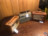 General Electric 7 Transistor Radio Model No. P76B Encased in Leather Shell, Arvin Transistor Radio