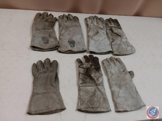 (3) Pair of Steiner Leather Welding Gloves + One Extra Left Hand