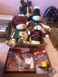 Assorted Stuffed Snowman Decorations, Reindeer Decorations, Huskers Tree Ornament, Neil Diamond