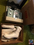 Vintage Ladies Ice Skates Size 8 and Kodak 500 Projector Model B with Airequipt Changer No. 501B in