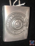 German WWII Waffen SS Enlisted Mans Belt Buckle. The front reads ?Meine Ehre heist Treue!? (My Honor