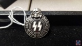 German WWII Waffen SS Schutz Staffel Membership Badge. Measures 1 1/8? wide by 1 5/16? tall. The
