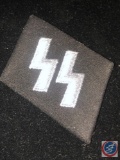 German WWII Waffen SS Schutz Staffel EM Runic Collar Tab. Measures 2 1/2