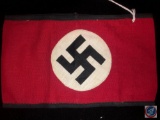 German WWII Waffen SS Shultz Staffel Swastika Arm Band. Measures 8 1/2