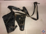 (2) Leather Gun Holster- One is marked Western Mfg.