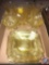 1929-1932 Vintage Indiana Glass Lorain Yellow Basket Depression Glassware Including (4) Cups, (4)