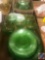 1935-1939 Vintage Federal Glass Sharon Green Depression Glassware Including (5) Cups, (5) Saucers,