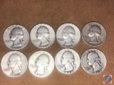 (1) 1946 Denver Mint Washington Quarter and (7) 1946 Philadelphia Mint Washington Quarters