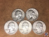 (5) 1958 Denver Mint Washington Quarters