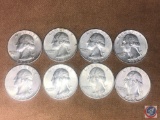 (8) 1964 Denver Mint Washington Quarters