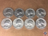 (8) 1964 Denver Mint Washington Quarters