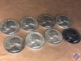 (1) 1965 Philadelphia Mint Washington Quarter and (7) 1964 Philadelphia Mint Washington Quarters