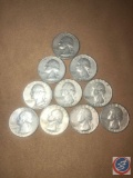 (3) 1961 Philadelphia Mint Washington Quarters and (7) 1961 Denver Mint Washington Quarters